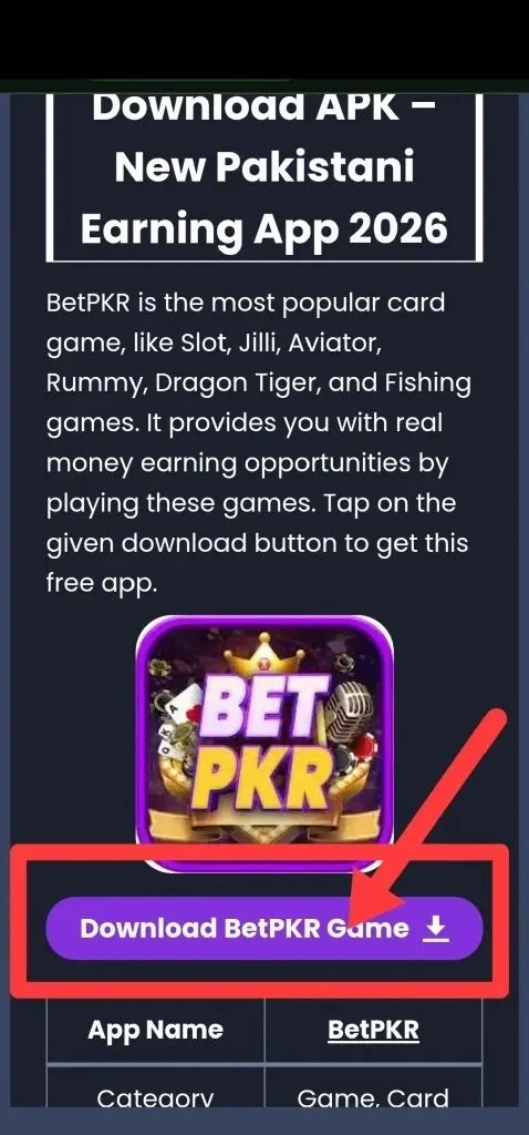 BetPKR App and Download Information